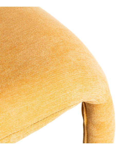 Chaise organique minimaliste en Tissu Jaune moutarde Halina (Lot de 2) - 10