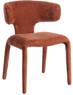 Chaise organique minimaliste en Tissu Rouge brique Halina (Lot de 2) - 1