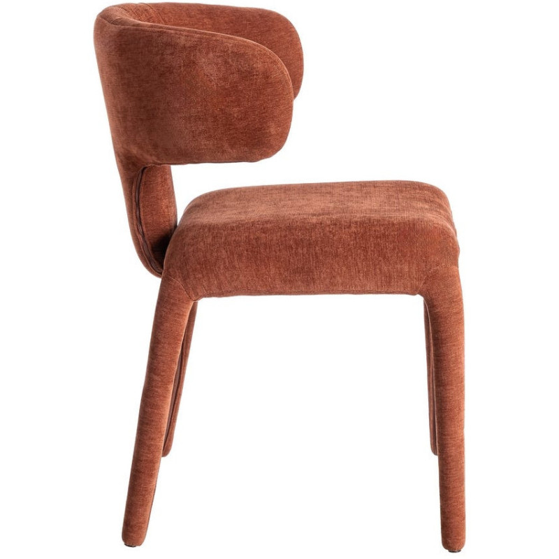 Chaise organique minimaliste en Tissu Rouge brique Halina (Lot de 2) - 3