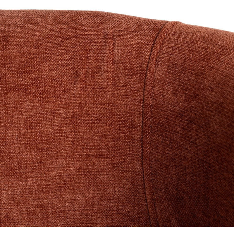 Chaise organique minimaliste en Tissu Rouge brique Halina (Lot de 2) - 9