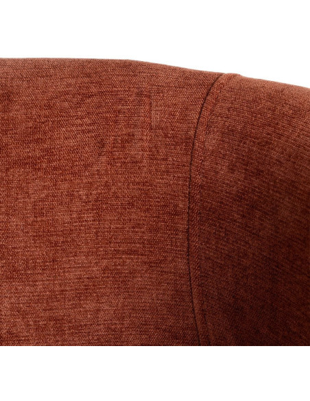 Chaise organique minimaliste en Tissu Rouge brique Halina (Lot de 2) - 9