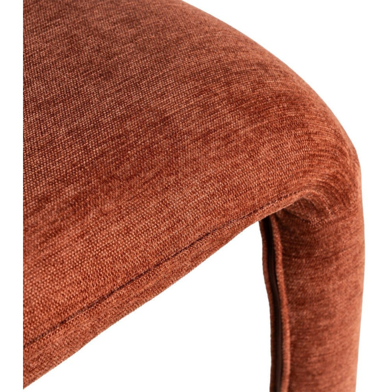 Chaise organique minimaliste en Tissu Rouge brique Halina (Lot de 2) - 10