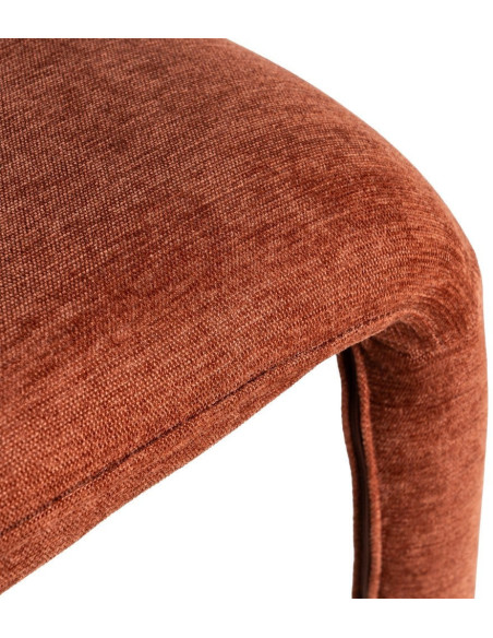 Chaise organique minimaliste en Tissu Rouge brique Halina (Lot de 2) - 10