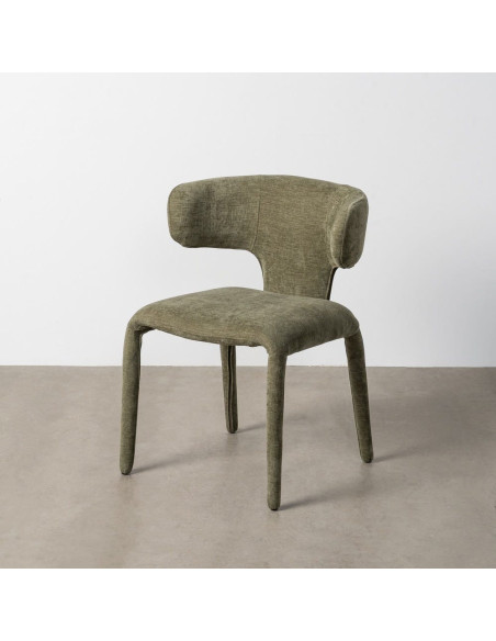 Chaise organique minimaliste en Tissu Vert Halina (Lot de 2) - 11