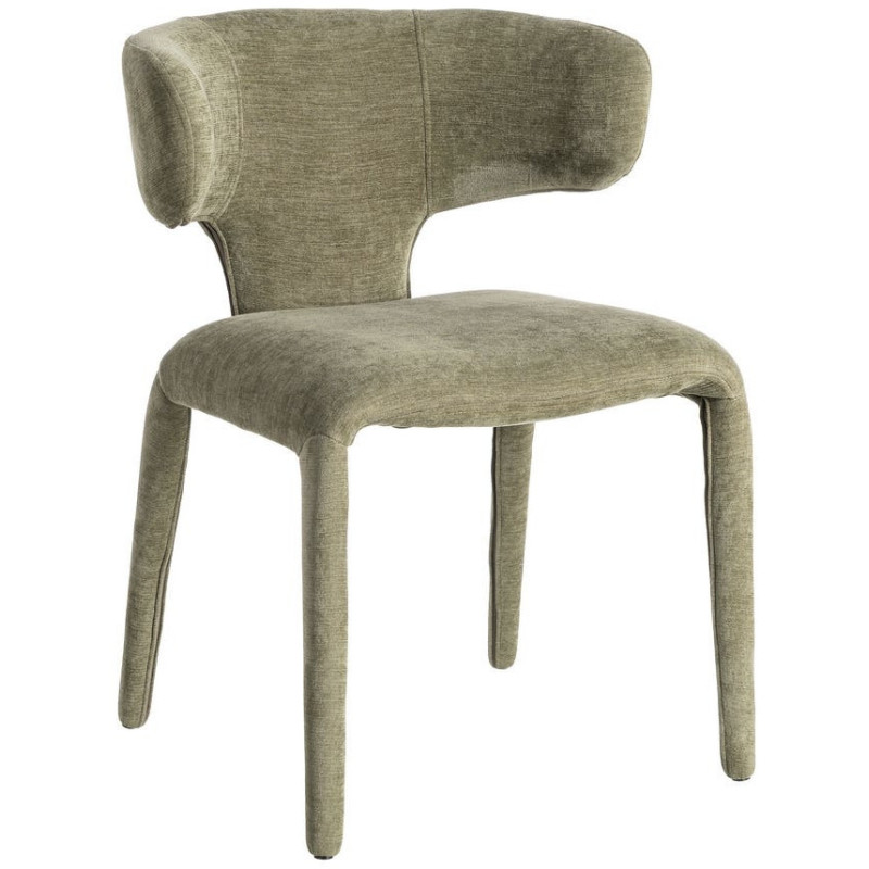 Chaise organique minimaliste en Tissu Vert Halina (Lot de 2) - 1