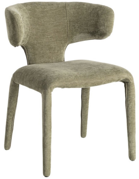 Chaise organique minimaliste en Tissu Vert Halina (Lot de 2) - 1