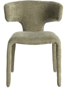 Chaise organique minimaliste en Tissu Vert Halina (Lot de 2) - 1 2