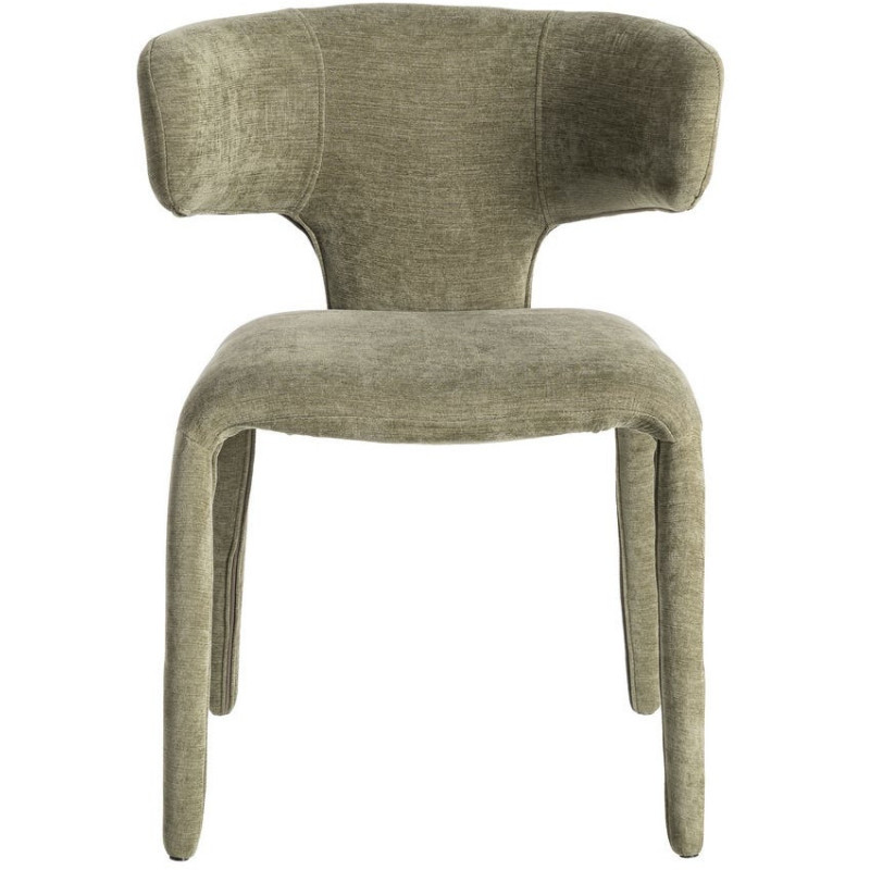 Chaise organique minimaliste en Tissu Vert Halina (Lot de 2) - 2