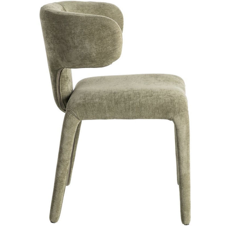 Chaise organique minimaliste en Tissu Vert Halina (Lot de 2) - 3