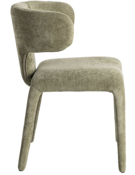 Chaise organique minimaliste en Tissu Vert Halina (Lot de 2) - 3