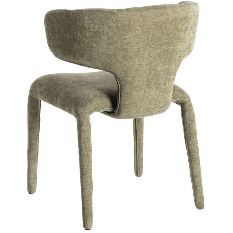 Chaise organique minimaliste en Tissu Vert Halina (Lot de 2) - 4