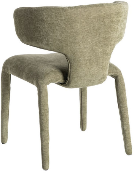 Chaise organique minimaliste en Tissu Vert Halina (Lot de 2) - 4