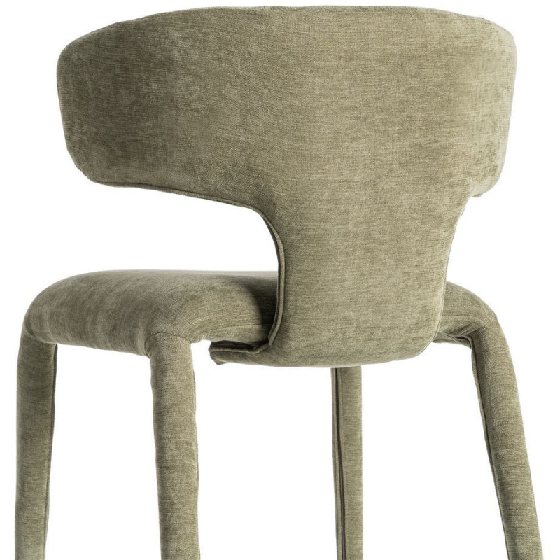 Chaise organique minimaliste en Tissu Vert Halina (Lot de 2) - 5