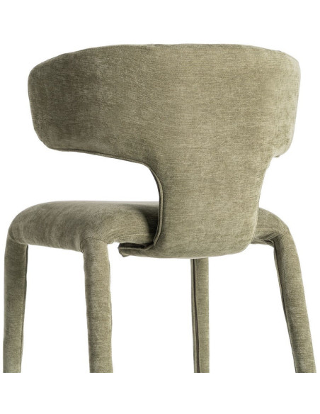 Chaise organique minimaliste en Tissu Vert Halina (Lot de 2) - 5