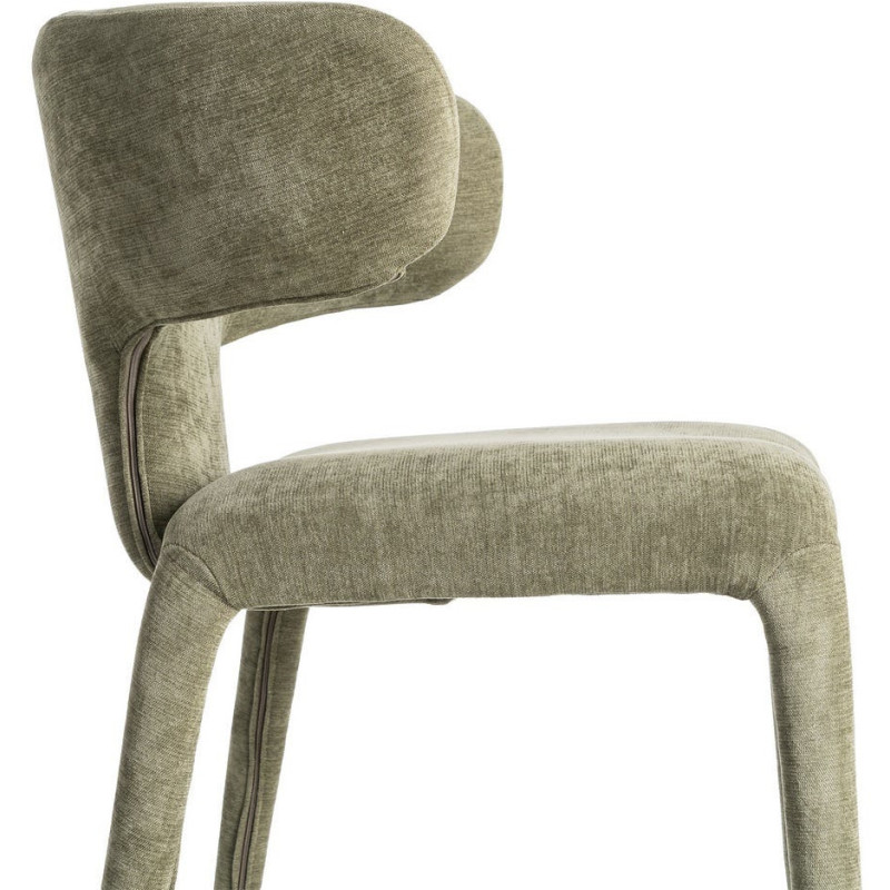 Chaise organique minimaliste en Tissu Vert Halina (Lot de 2) - 6