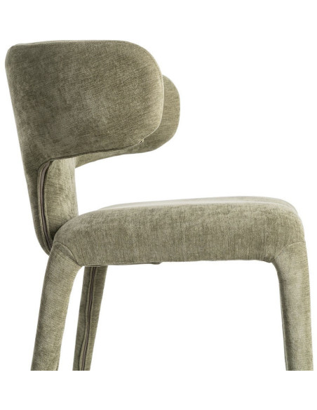 Chaise organique minimaliste en Tissu Vert Halina (Lot de 2) - 6