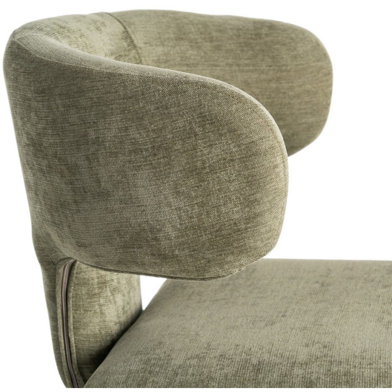 Chaise organique minimaliste en Tissu Vert Halina (Lot de 2) - 7