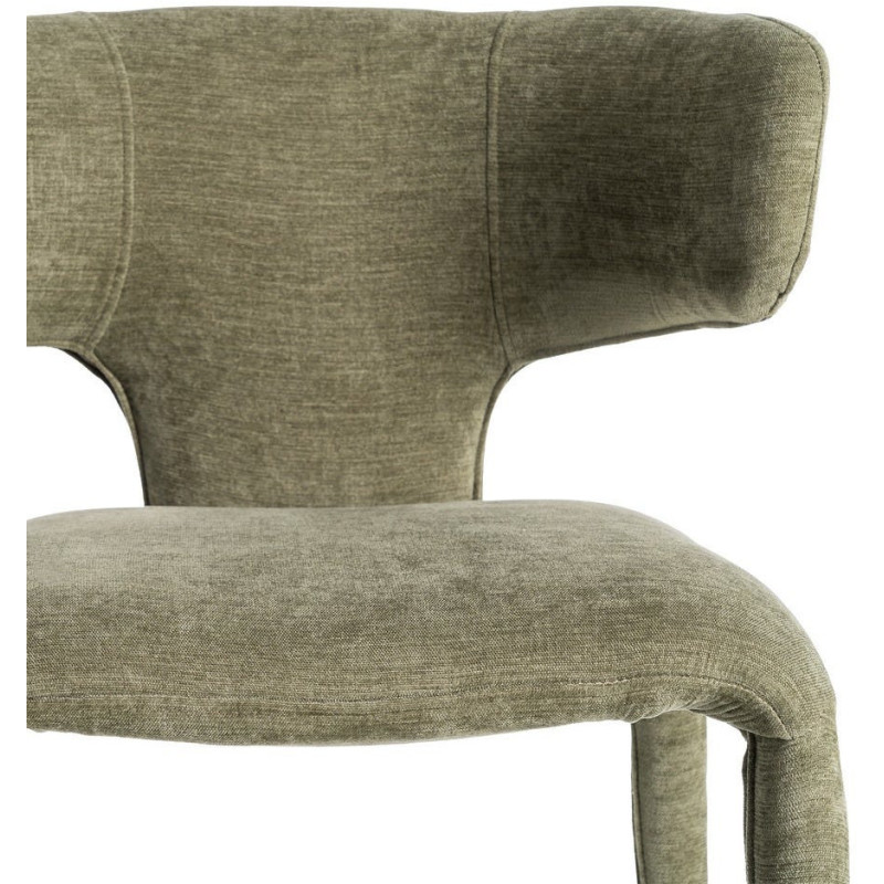 Chaise organique minimaliste en Tissu Vert Halina (Lot de 2) - 8