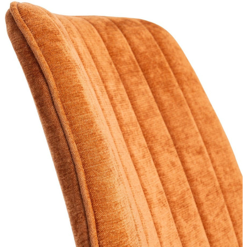 Chaise moderne chic en Tissu Côtelé Métal Rouge brique Vorela (Lot de 4) - 7