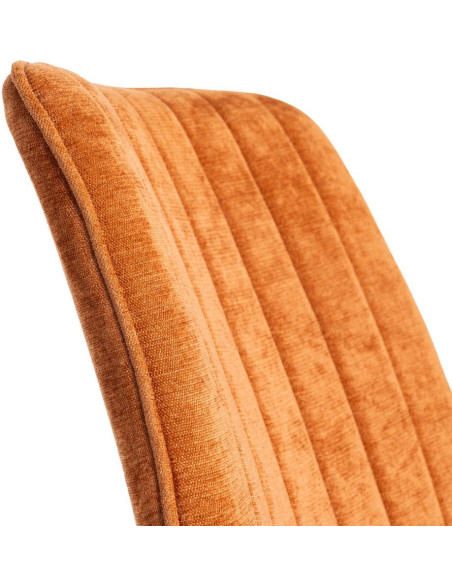 Chaise moderne chic en Tissu Côtelé Métal Rouge brique Vorela (Lot de 4) - 7