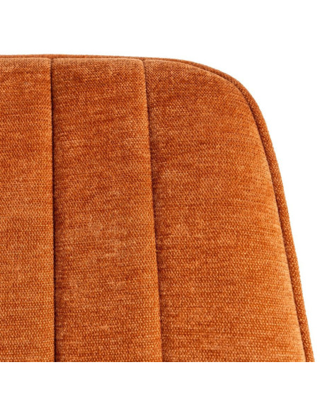 Chaise moderne chic en Tissu Côtelé Métal Rouge brique Vorela (Lot de 4) - 9