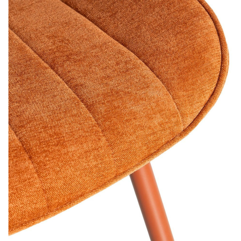 Chaise moderne chic en Tissu Côtelé Métal Rouge brique Vorela (Lot de 4) - 10