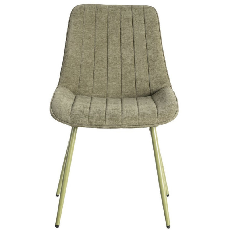 Chaise moderne chic en Tissu Côtelé Métal Vert Vorela (Lot de 4) - 2
