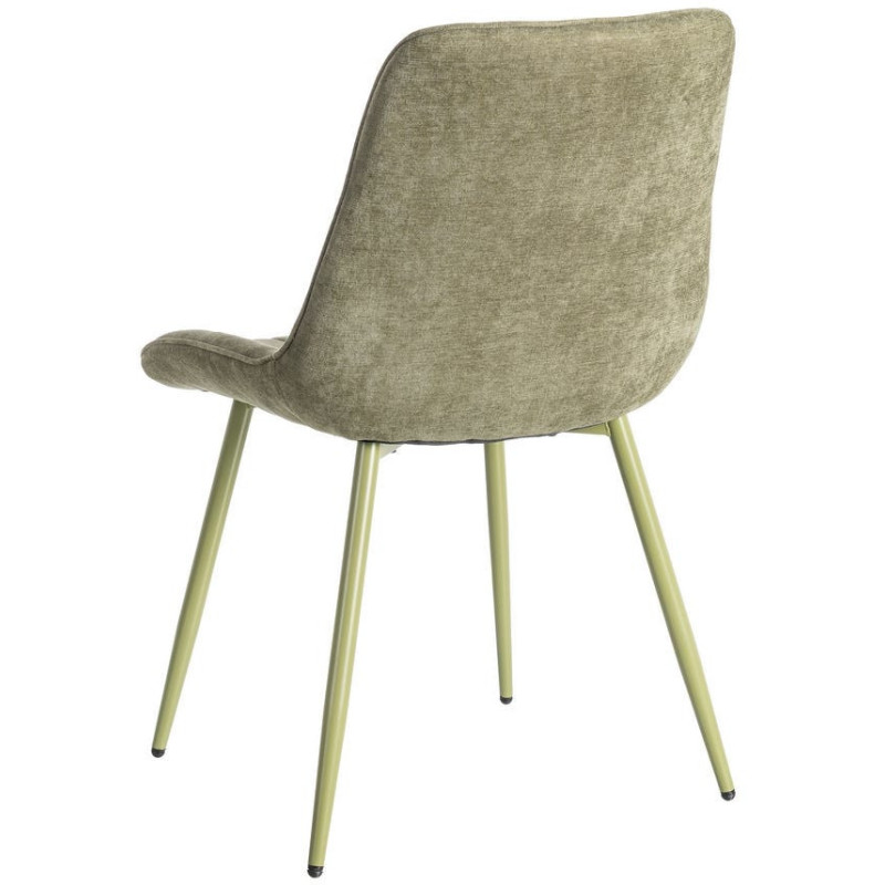 Chaise moderne chic en Tissu Côtelé Métal Vert Vorela (Lot de 4) - 4