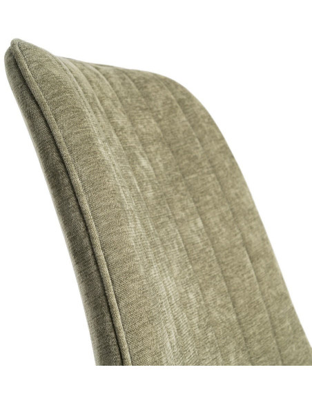 Chaise moderne chic en Tissu Côtelé Métal Vert Vorela (Lot de 4) - 7