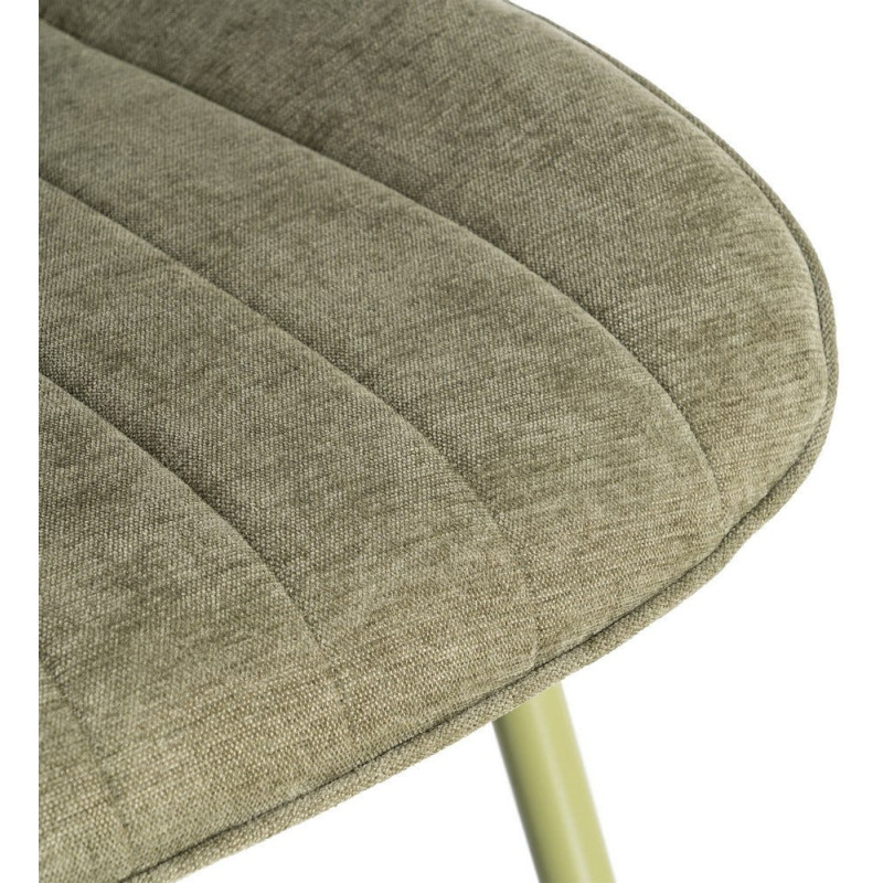 Chaise moderne chic en Tissu Côtelé Métal Vert Vorela (Lot de 4) - 10