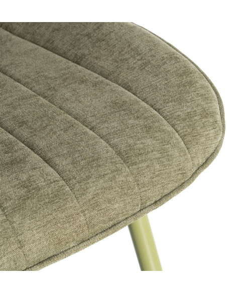 Chaise moderne chic en Tissu Côtelé Métal Vert Vorela (Lot de 4) - 10