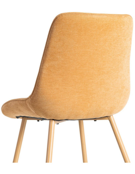 Chaise moderne chic en Tissu Côtelé Métal Marron camel Vorela (Lot de 4) - 5