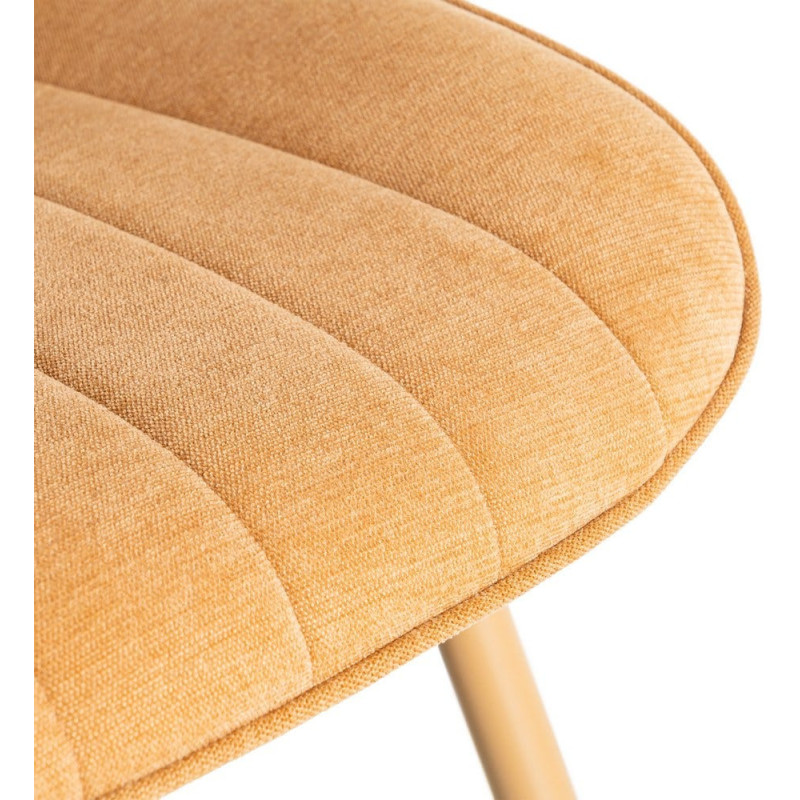 Chaise moderne chic en Tissu Côtelé Métal Marron camel Vorela (Lot de 4) - 10