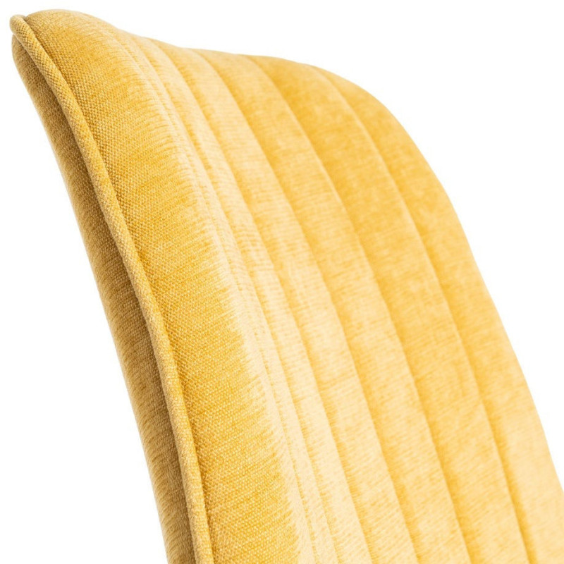 Chaise moderne chic en Tissu Côtelé Métal Jaune Vorela (Lot de 4) - 7
