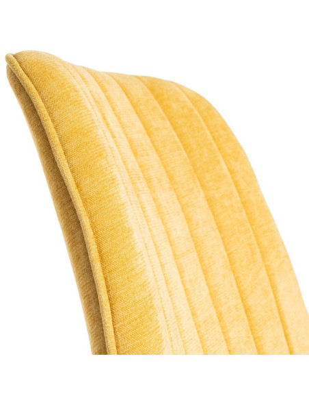 Chaise moderne chic en Tissu Côtelé Métal Jaune Vorela (Lot de 4) - 7