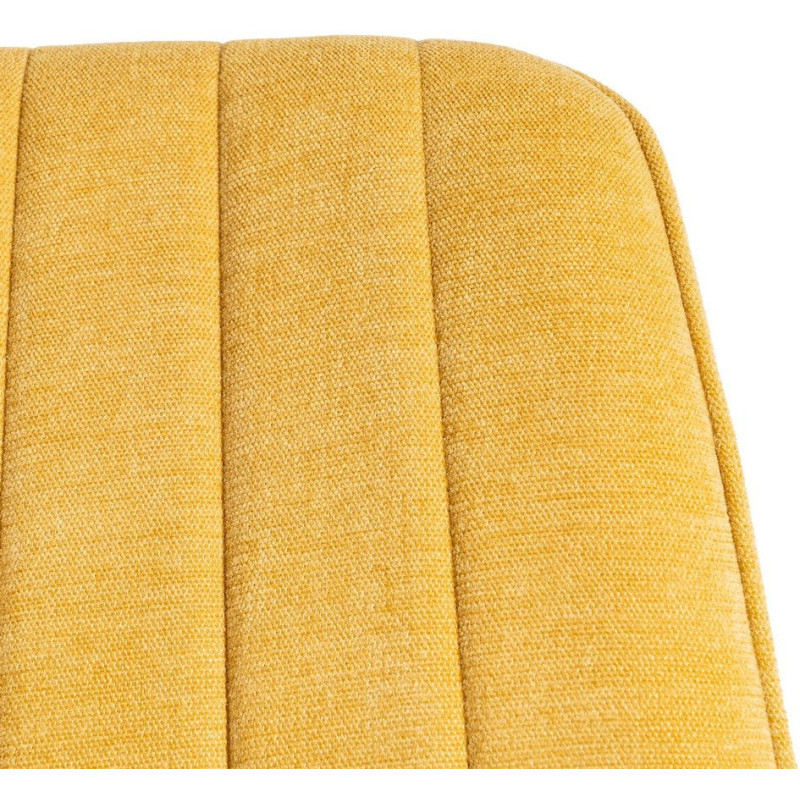 Chaise moderne chic en Tissu Côtelé Métal Jaune Vorela (Lot de 4) - 9