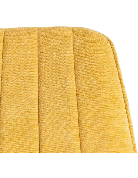 Chaise moderne chic en Tissu Côtelé Métal Jaune Vorela (Lot de 4) - 9