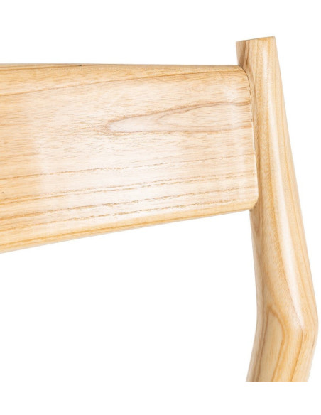 Chaise minimaliste wabi sabi Bois de frêne Naturel Corde en papier Beige Doniro (Lot de 2) - 8