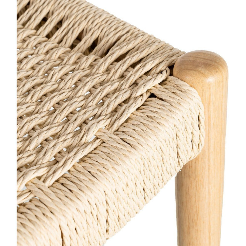 Chaise minimaliste wabi sabi Bois de frêne Naturel Corde en papier Beige Doniro (Lot de 2) - 9