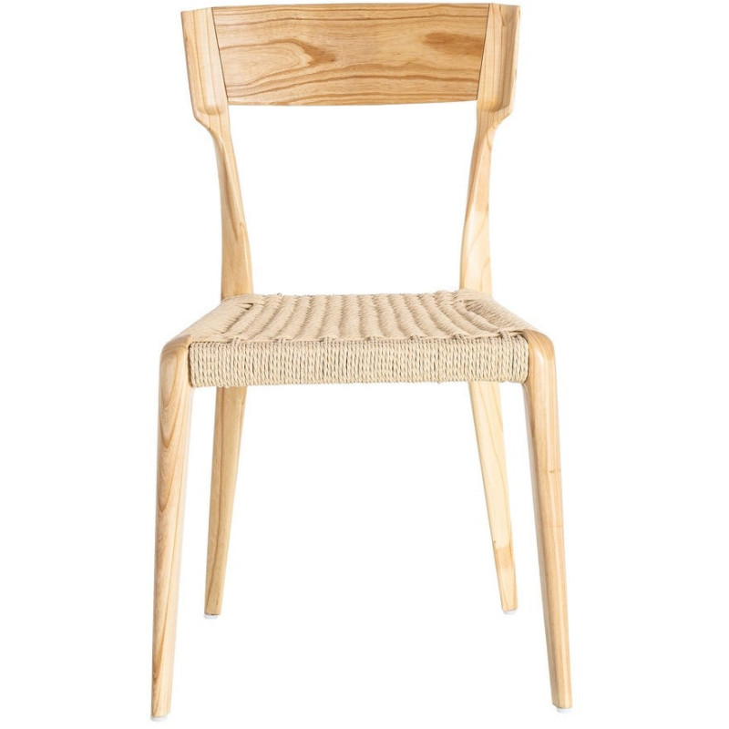 Chaise moderne japandi Bois de frêne Naturel Corde en papier Beige Helvio (Lot de 2) - 2
