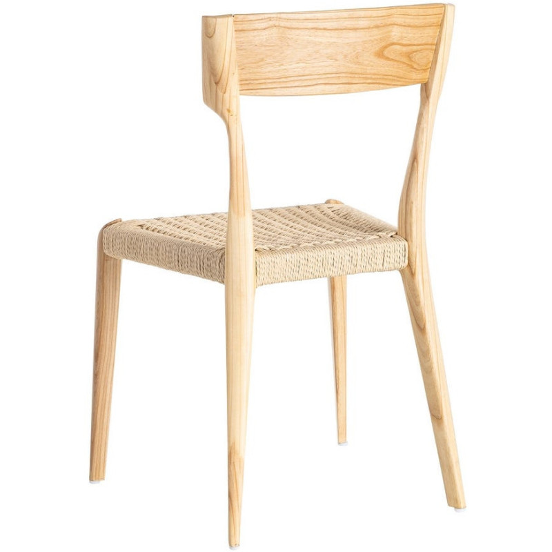 Chaise moderne japandi Bois de frêne Naturel Corde en papier Beige Helvio (Lot de 2) - 4