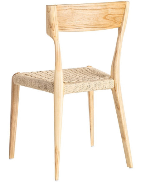 Chaise moderne japandi Bois de frêne Naturel Corde en papier Beige Helvio (Lot de 2) - 4