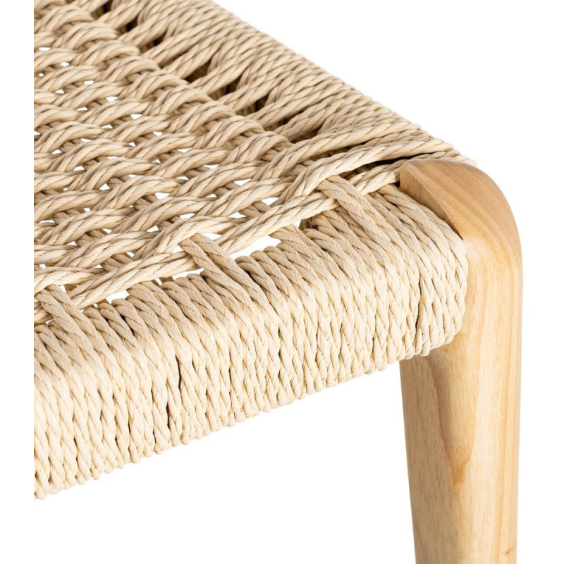 Chaise moderne japandi Bois de frêne Naturel Corde en papier Beige Helvio (Lot de 2) - 9