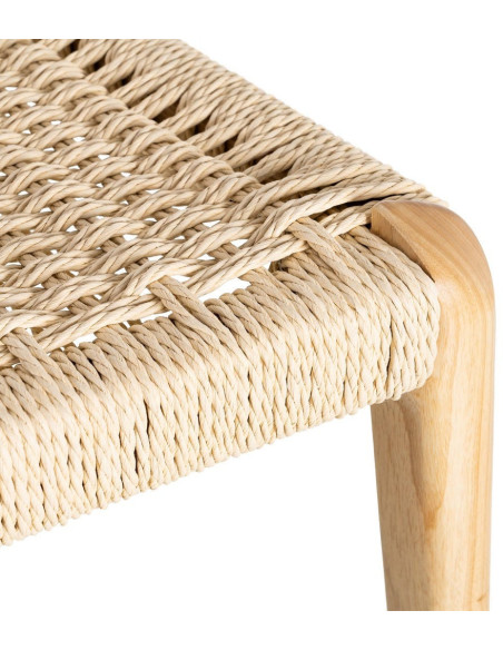 Chaise moderne japandi Bois de frêne Naturel Corde en papier Beige Helvio (Lot de 2) - 9
