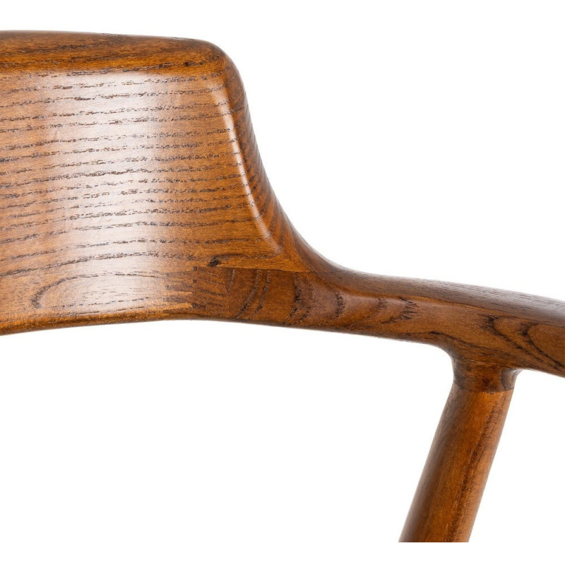 Fauteuil vintage scandinave années 50 Bois d'hévéa Marron Corde en papier Beige Monilo (Lot de 2) - 8