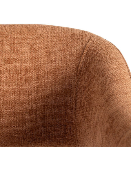 Fauteuil de table mid-century moderne Tissu Métal Rouge brique Bervin (Lot de 2) - 9