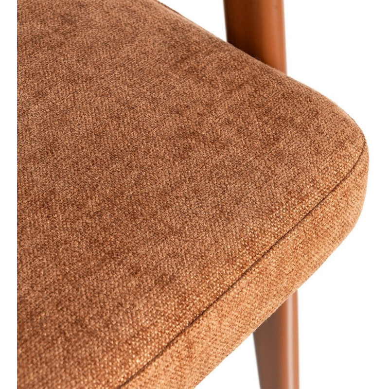 Fauteuil de table mid-century moderne Tissu Métal Rouge brique Bervin (Lot de 2) - 10