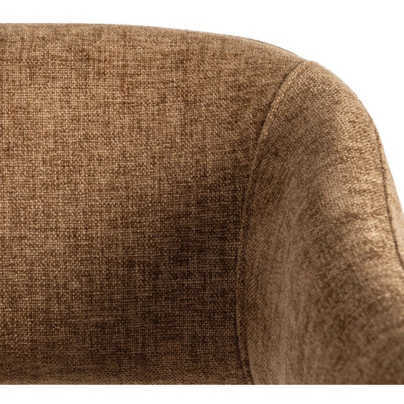 Fauteuil de table mid-century moderne Tissu Métal Marron Bervin (Lot de 2) - 9