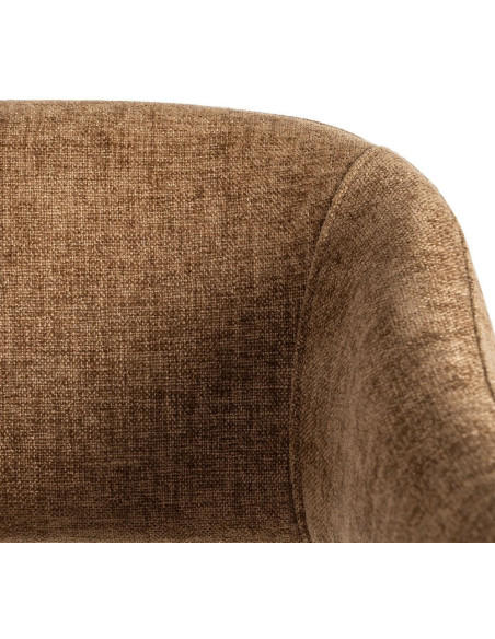 Fauteuil de table mid-century moderne Tissu Métal Marron Bervin (Lot de 2) - 9