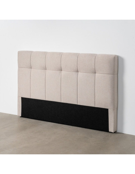 Tête de lit matelassée moderne chic 2 personnes 160x100 Tissu Beige Bois contreplaqué Renito - 8